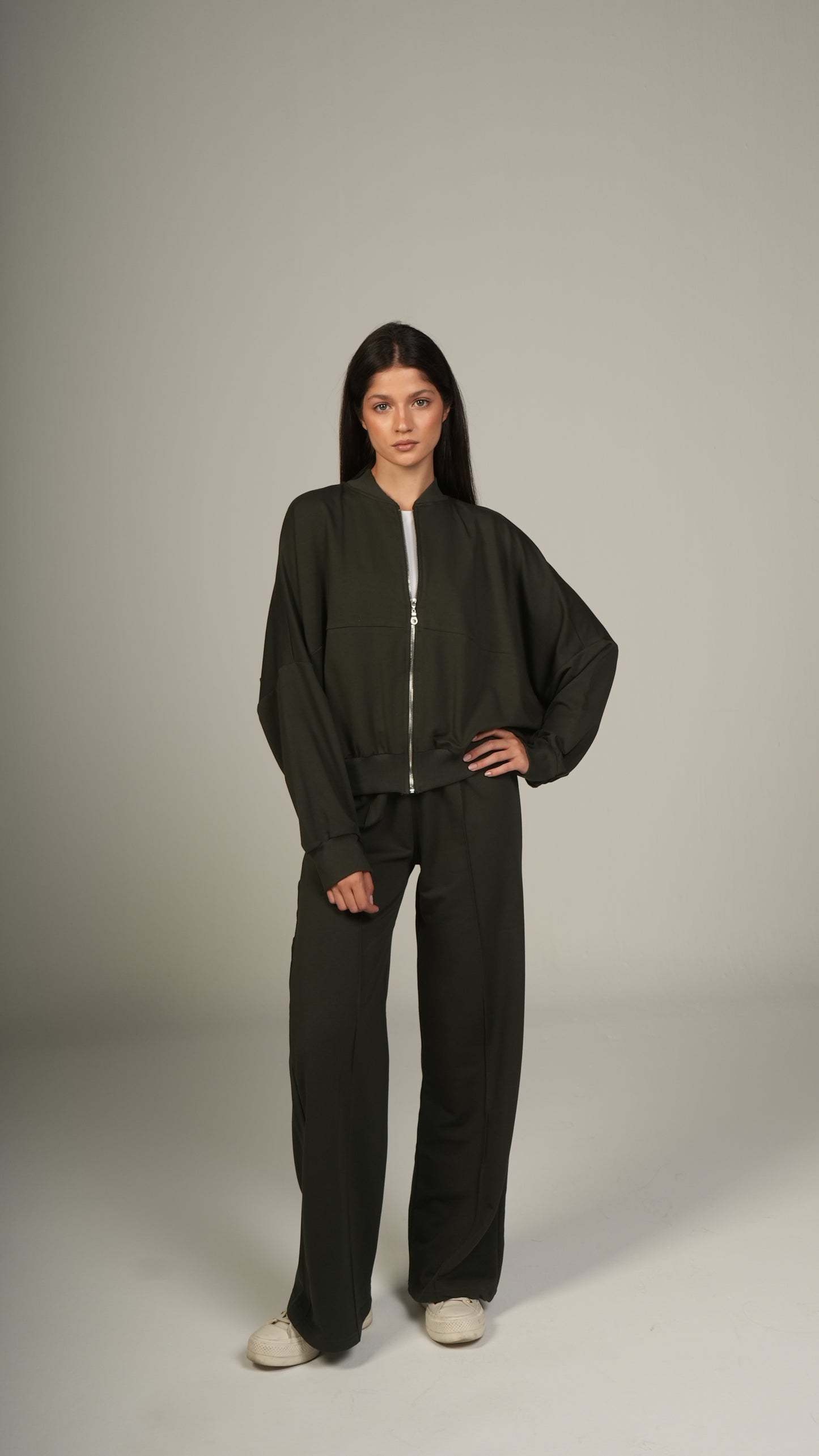 Zip-up relaxed co-ord set