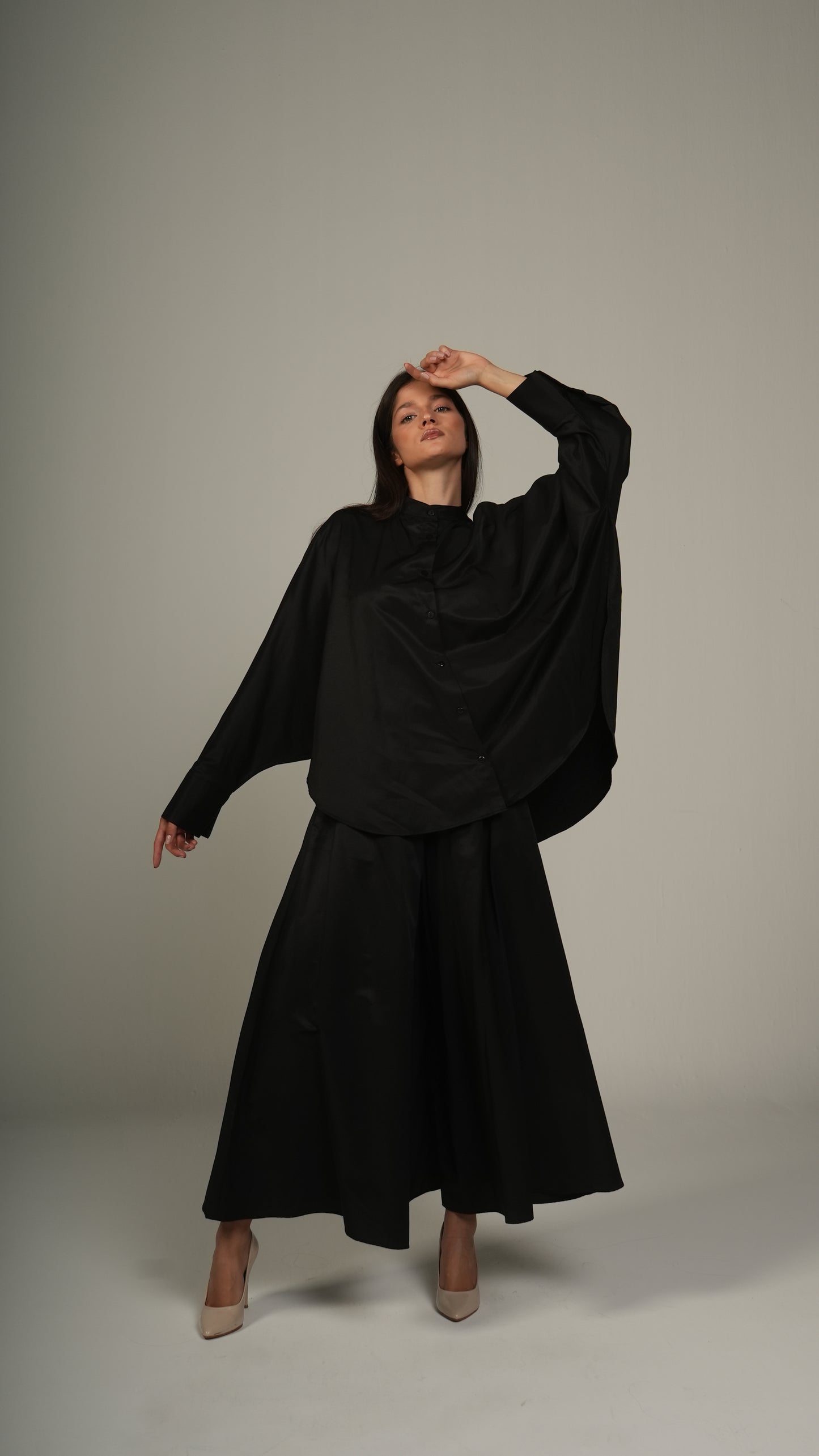 Flowy wide-leg pants and blouse