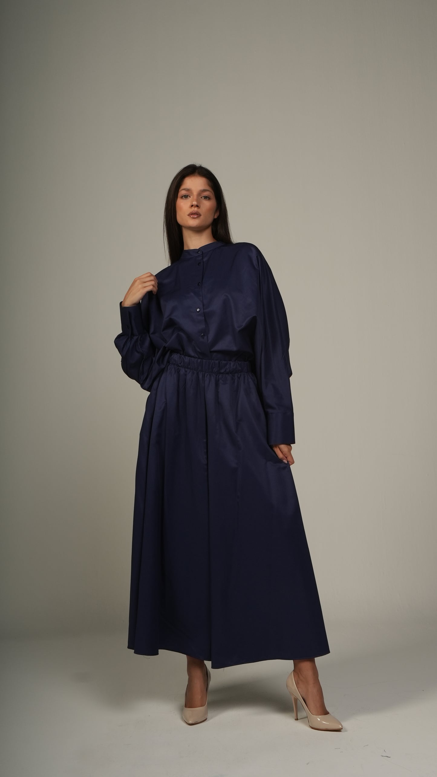 Flowy wide-leg pants and blouse