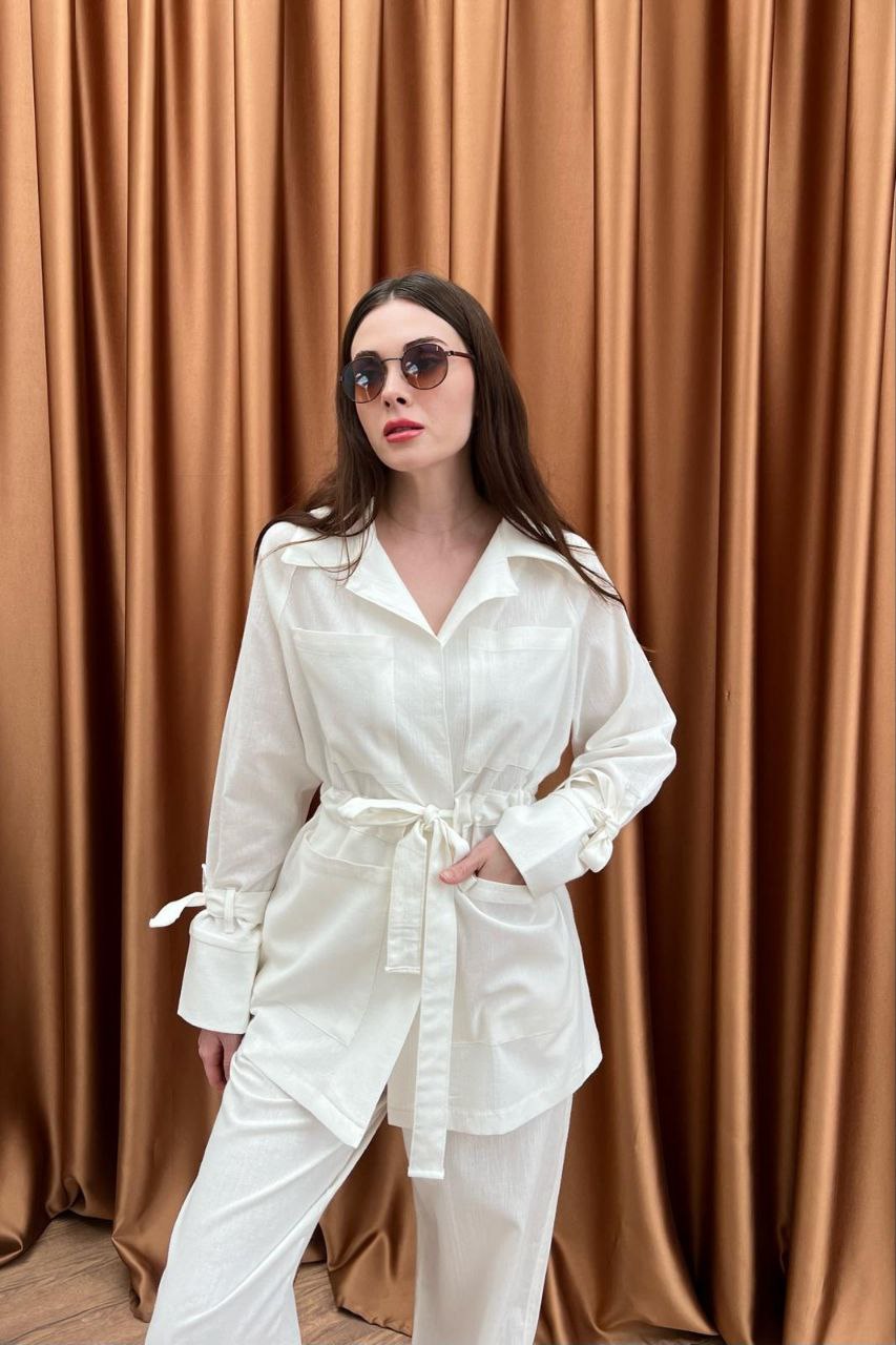 Beige belted set