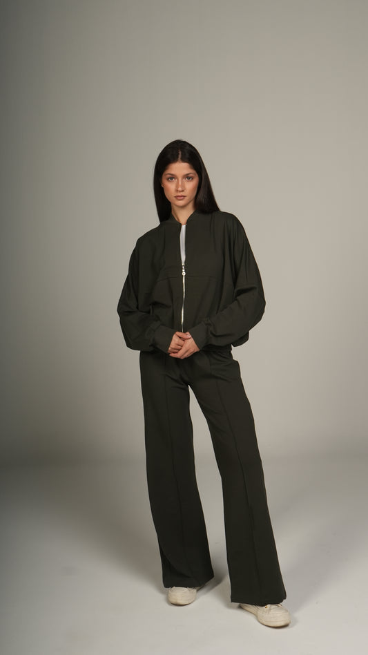 Zip-up relaxed co-ord set