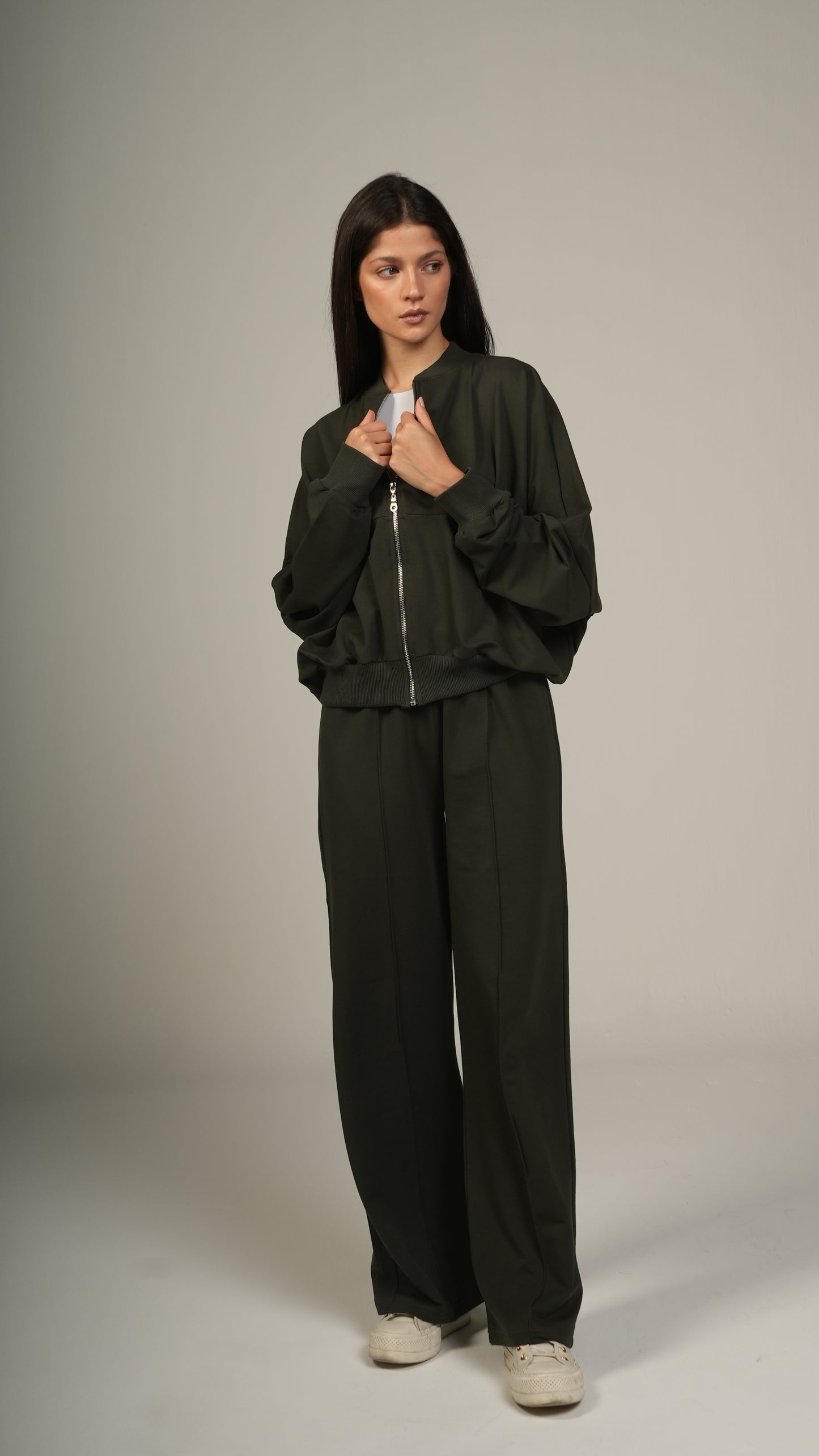 Zip-up relaxed co-ord set