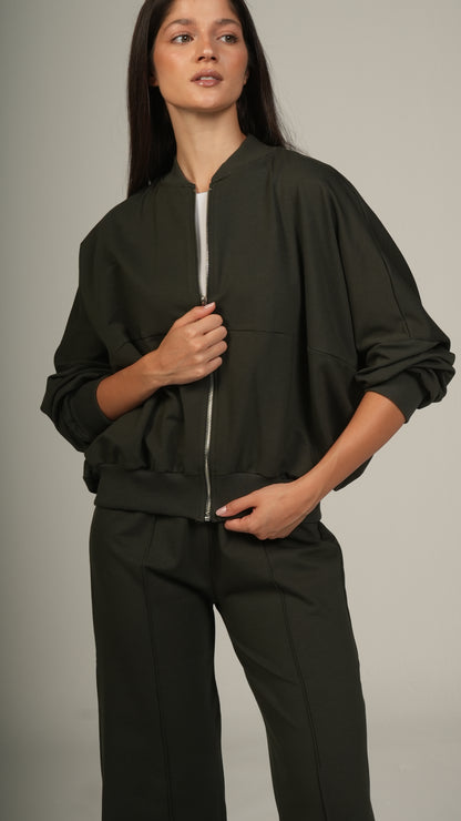 Zip-up relaxed co-ord set