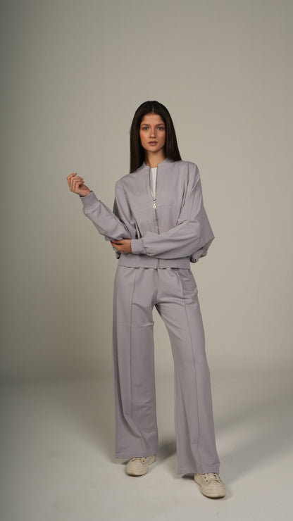 Zip-up relaxed co-ord set