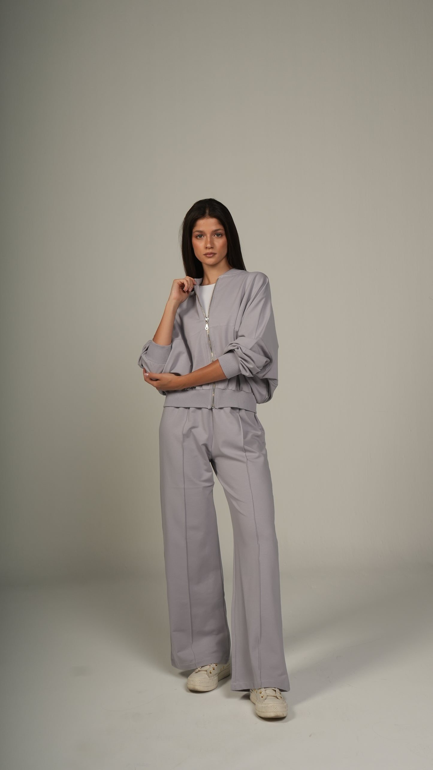 Zip-up relaxed co-ord set