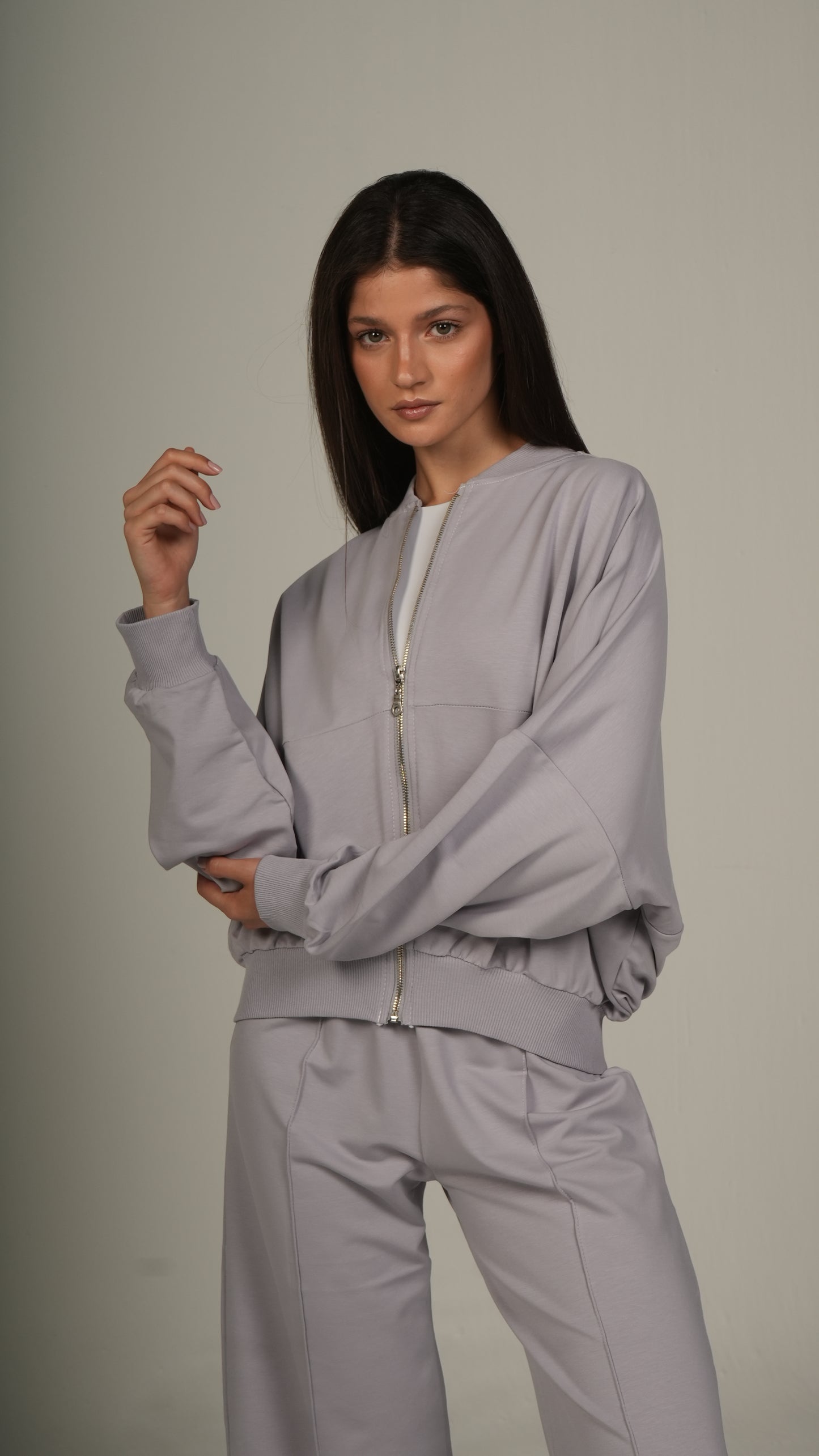 Zip-up relaxed co-ord set