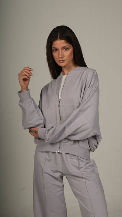 Zip-up relaxed co-ord set