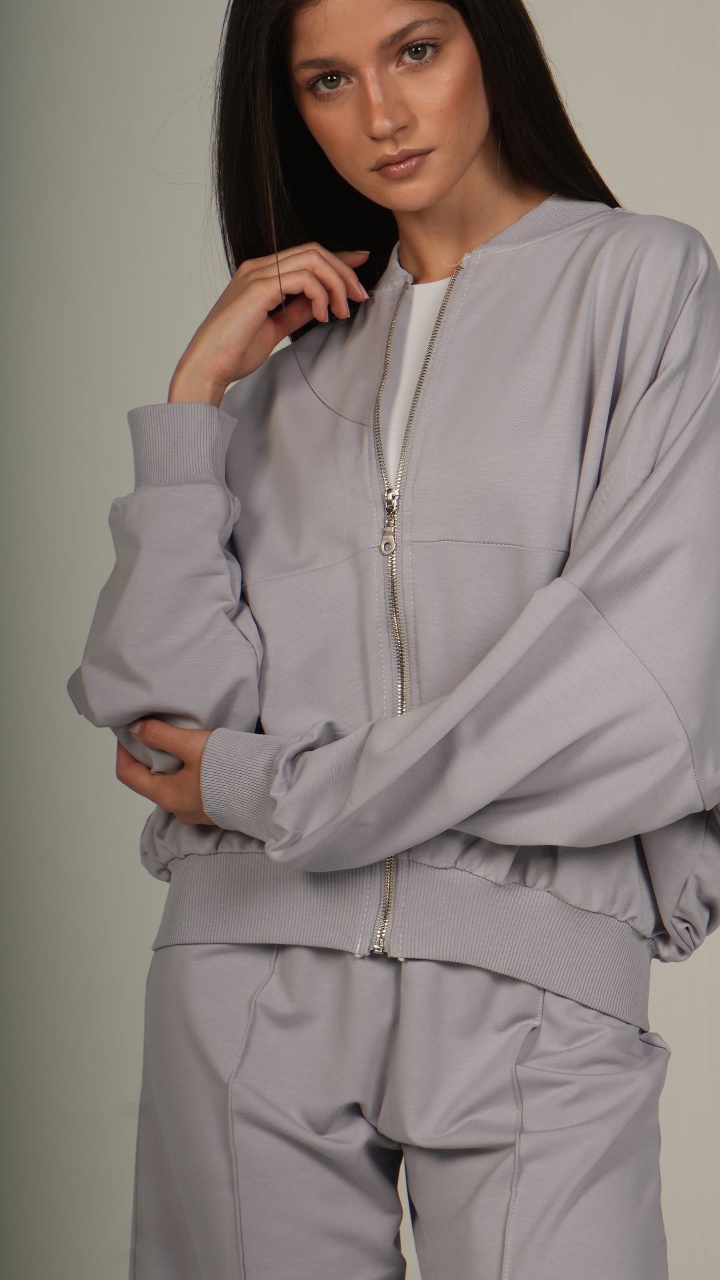 Zip-up relaxed co-ord set