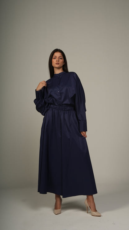 Flowy wide-leg pants and blouse