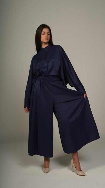 Flowy wide-leg pants and blouse