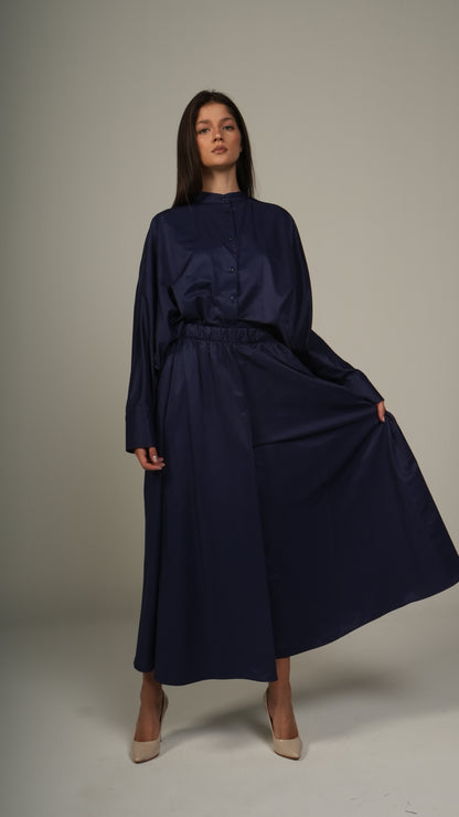 Flowy wide-leg pants and blouse